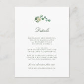 Megan Simple Greenery Wedding Guest Details Informatiekaartje (Voorkant)