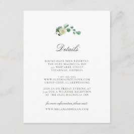 Megan Simple Greenery Wedding Guest Details Informatiekaartje