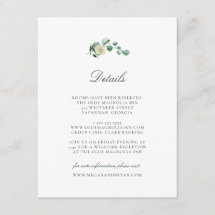 Megan Simple Greenery Wedding Guest Details Informatiekaartje