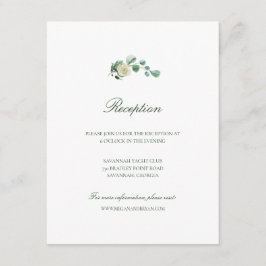 Megan Simple Greenery Wedding Reception Informatiekaartje