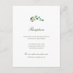 Megan Simple Greenery Wedding Reception Informatiekaartje