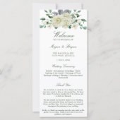 Megan White Floral Greenery Wedding Programme (Voorkant)