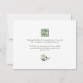 Megan White Rose Greenery Meal Choice Wedding RSVP Kaartje (Achterkant)