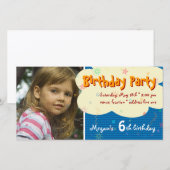 Megan's Birthday Party Foto Uitnodiging (Voorkant / Achterkant)