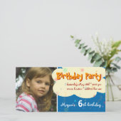 Megan's Birthday Party Foto Uitnodiging (Staand voorkant)