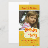 Megan's Super Birthday Party Fotouitnodiging (Voorkant / Achterkant)