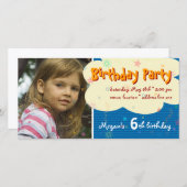 Megan's verjaardagsfeestje foto uitnodiging (Voorkant / Achterkant)