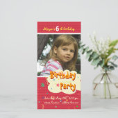 Megan's verjaardagsfeestje foto uitnodiging (Staand voorkant)