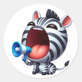 MegaPhone Schattigee Zebra Ronde Sticker