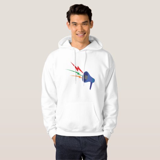 Megaphone Sound Waves Mannen Hoodie (Voorkant volledig)