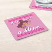 Megara - It's Been a Slice Square Paper Coaster Kartonnen Onderzetters (Schuin)