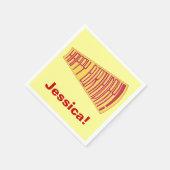 Megatelefoon Geel Rood Gelukkige Verjaardagsservet Servetten (Hoek)