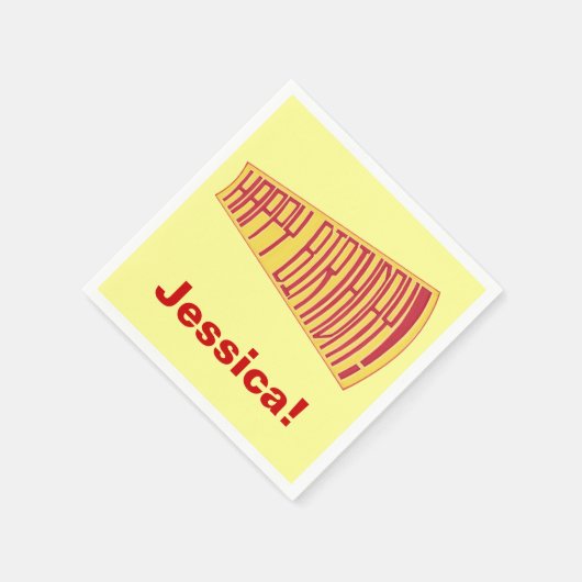 Megatelefoon Geel Rood Gelukkige Verjaardagsservet Servetten (Hoek)