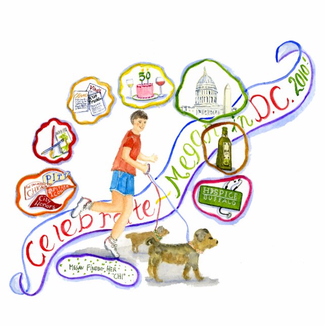 megavier-teken staand fotobeeldje  (Voorkant)