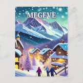Megève: Elegant Alpine en Prestige Hivernal Briefkaart (Voorkant)