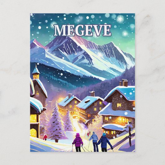 Megève: Elegant Alpine en Prestige Hivernal Briefkaart (Voorkant)
