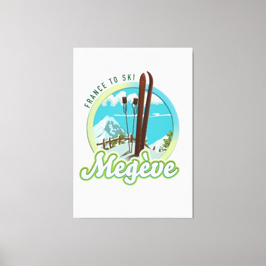 Megève france ski logo canvas afdruk (Voorkant)