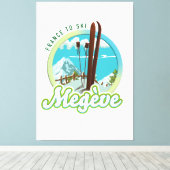 Megève france ski logo canvas afdruk (Insitu (Houten vloer))