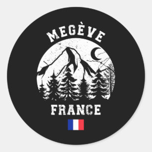 Megève Frankrijk Alpen Skigebied Alpineskiën Frans Ronde Sticker