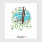 Megève frankrijk ski logo sticker (Vel)