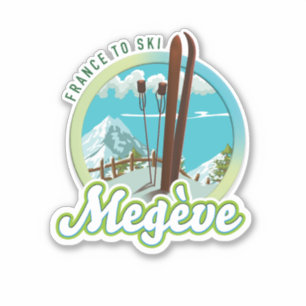 Megève frankrijk ski logo sticker