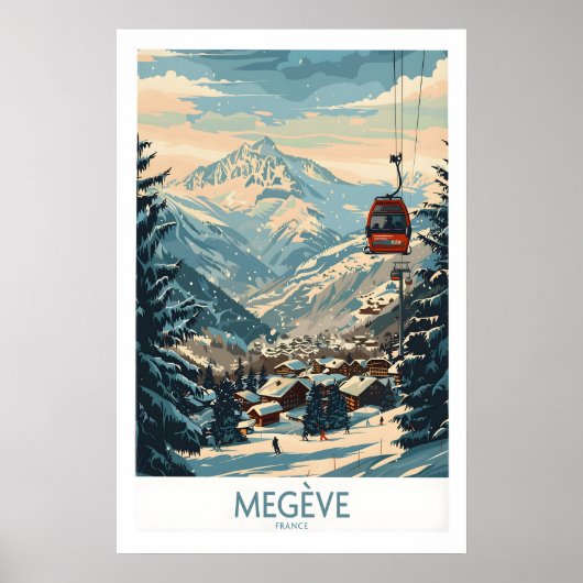 Megève Muur Kunst Poster - Frankrijk 1 (Voorkant)