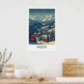 Megève Poster Frankrijk Ski Print 1 (Keuken)