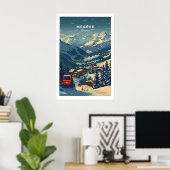 Megève Print Frankrijk Ski Poster 1 (Thuiskantoor)