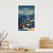 Megève Print Frankrijk Ski Poster 1 (Keuken)