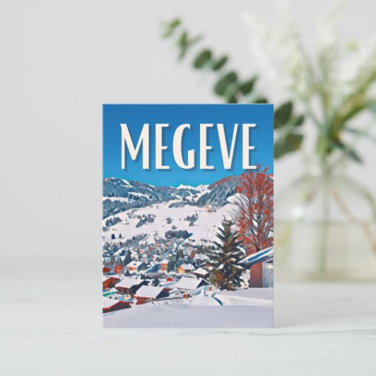 Megève Ski Briefkaart (Staand voorkant)