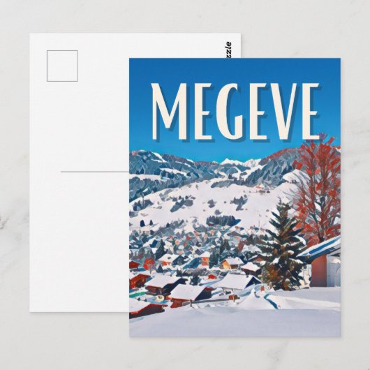 Megève Ski Briefkaart (Voorkant / Achterkant)