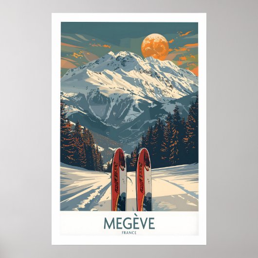 Megève Ski Print - Frankrijk 1 (Voorkant)