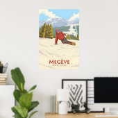 Megeve Sneeuwboarden Reisposter Poster (Thuiskantoor)