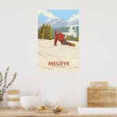 Megeve Sneeuwboarden Reisposter Poster (Keuken)