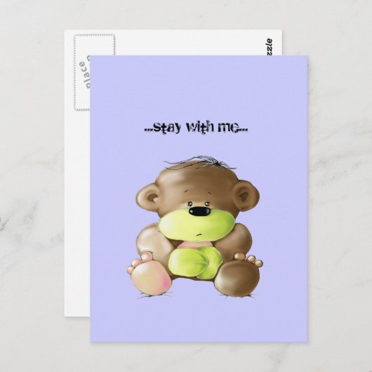 Megg: Een leuke droevige teddybeer -, briefkaart (Voorkant / Achterkant)