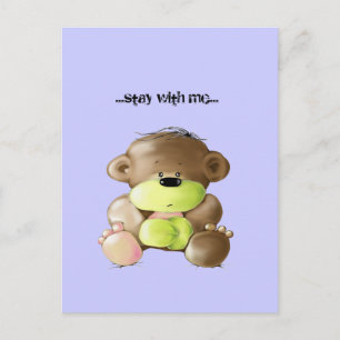 Megg: Een leuke droevige teddybeer -, briefkaart