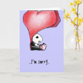 Megg: Een leuke panda - hart, ben ik droevig, Kaart (Gele Bloem)