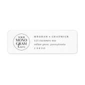 MEGHAN Boho Trouw Monogram Retouradres Labels (Voorkant)