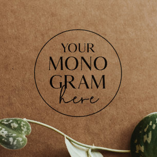 MEGHAN Monogram Boho Eenvoudige Huwelijksrubberen  Rubberstempel