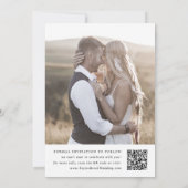 MEGHAN Monogram Foto Zwart Wit Unieke bruiloft Save The Date (Achterkant)