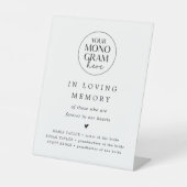 MEGHAN Monogram In Liefdevolle Herdenking Trouwmon Reclamebord Met Voetstuk (Voorkant)