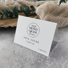 MEGHAN Monogram Zwart Wit Trouw Plaatskaartjes Kaart