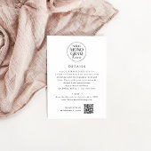 MEGHAN Monogram Zwart Wit Unieke Trouwdetails Informatiekaartje