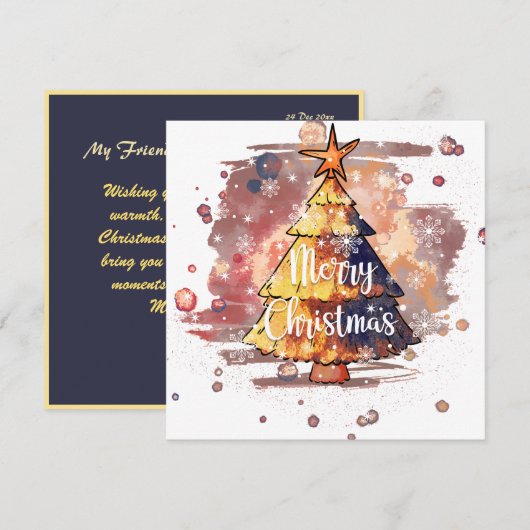 Megical Vrolijke Kerstmis Groet | Uitnodigingskaar (Voorkant / Achterkant)