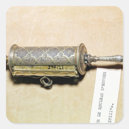 Megillah hoesje, uit de Elzas Vierkante Sticker (Voorkant)