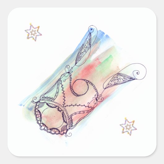 Megillah Scroll Hoesje Purim Vierkante Sticker (Voorkant)