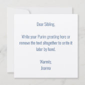 Megillat Esther Quote Hebreeuws voor het vieren va Kaart (Achterkant)