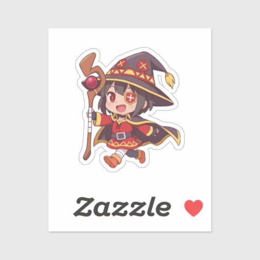 Megumin Chibi Explosie Magiër Kunst Sticker (Vel)