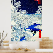Meguro Drum Bridge en Sunset Hill 1857 Poster (Keuken)