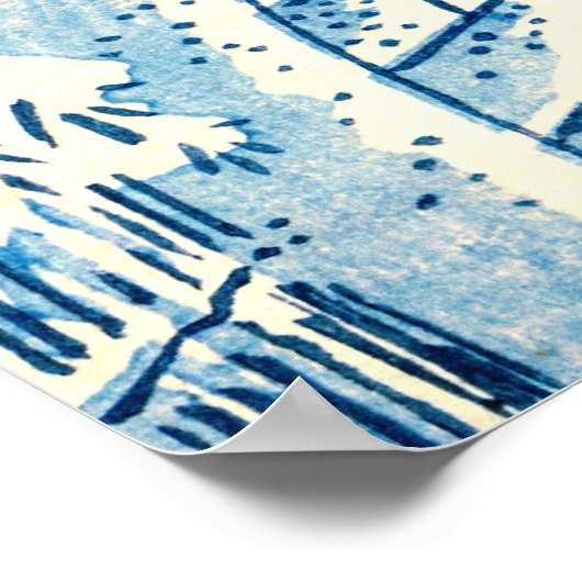 Meguro Drum Bridge en Sunset Hill 1857 Poster (Hoek)